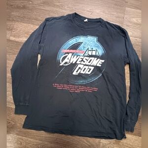 Y2K Delta Black Graphic Long Sleeve Shirt Size L